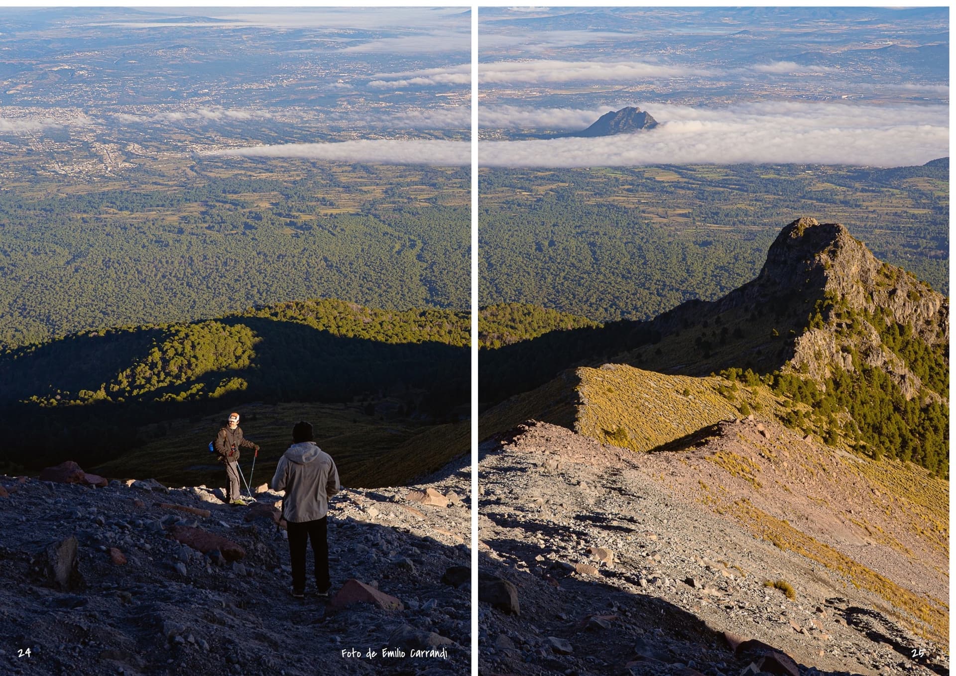 A magazine spread with Pablo's story on the mountain